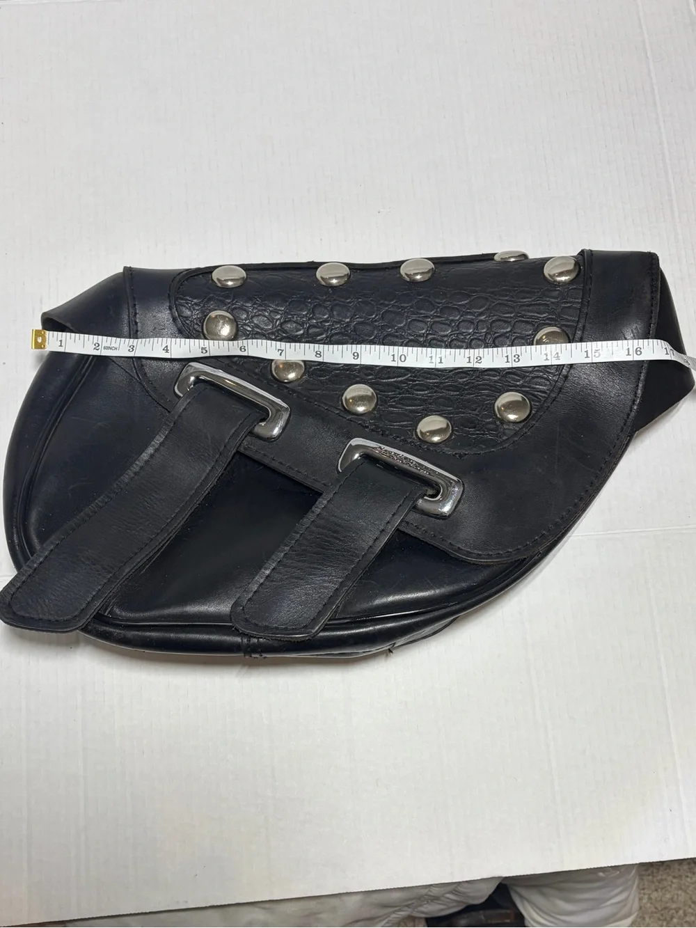 Harley Davidson Vintage 90’s Croc Leather Saddle Bag Riding Bag